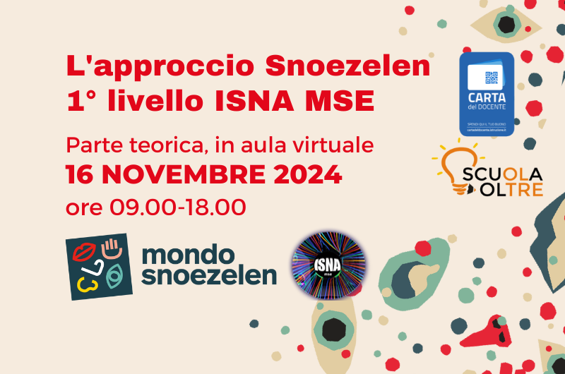 corso formazione metodo Snoezelen certificato Isna Mse primo livello corso base ISNA MSE Mondo Snoezelen